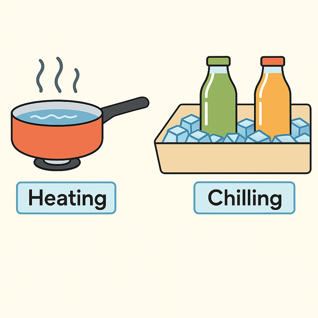 Heat Changing Temperature changes according to its surroundings